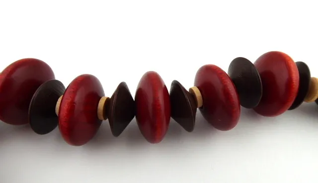 Korále z palisandrového dřeva Padouk a  Wenge - 4