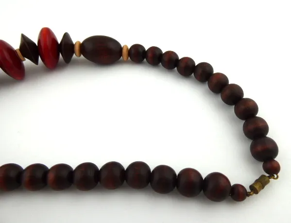 Korále z palisandrového dřeva Padouk a  Wenge - 5