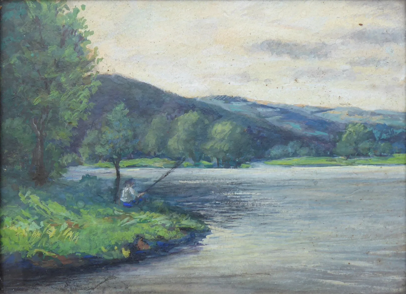 Rybař na břehu řeky - 2