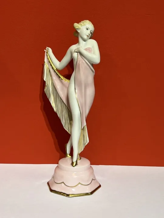 Slavkov – Schlaggenwald, Dívčí akt v růžovém , Art Deco - 2