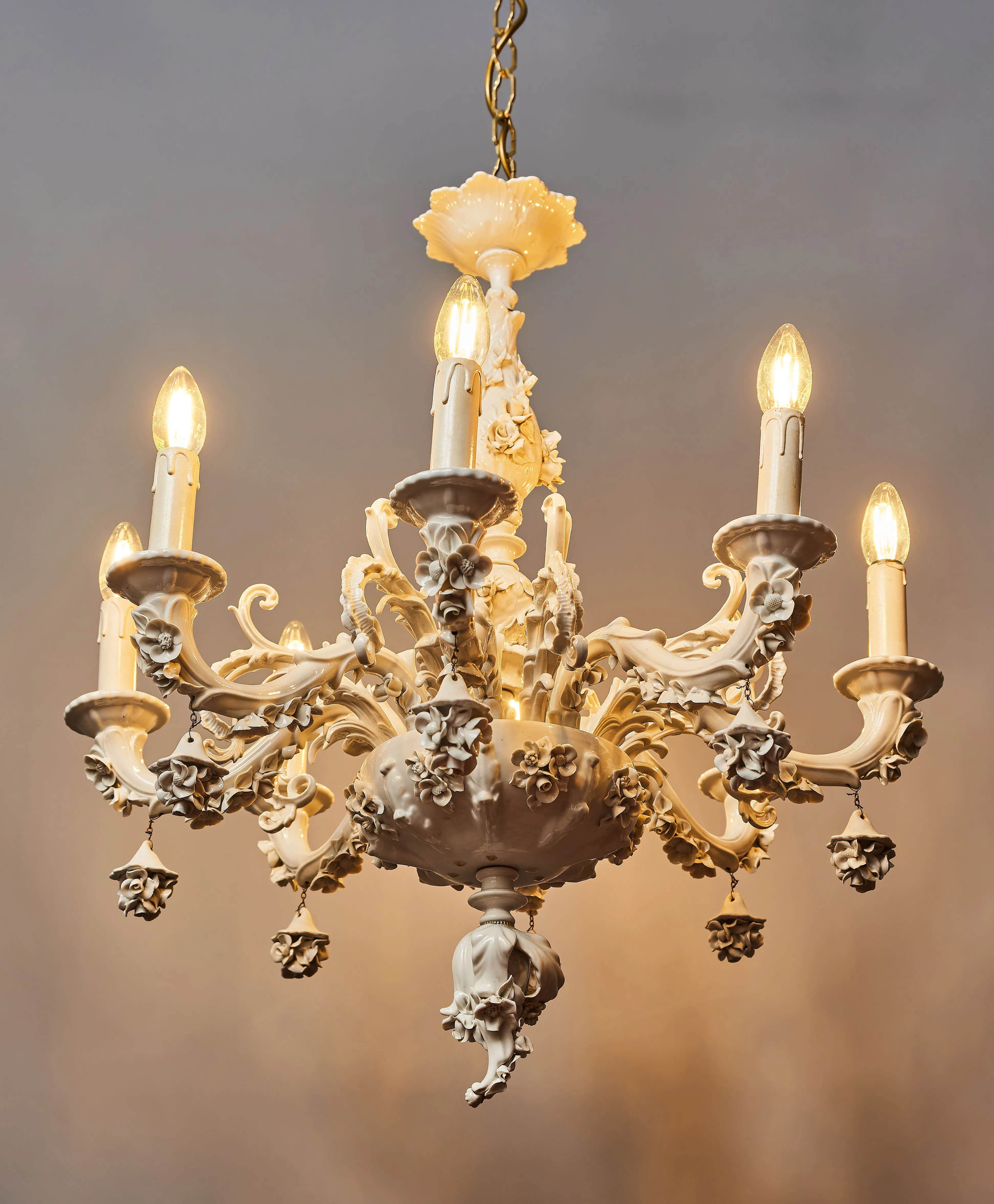 Osmiramenný porcelánový lustr Neapol Capodimonte - 9