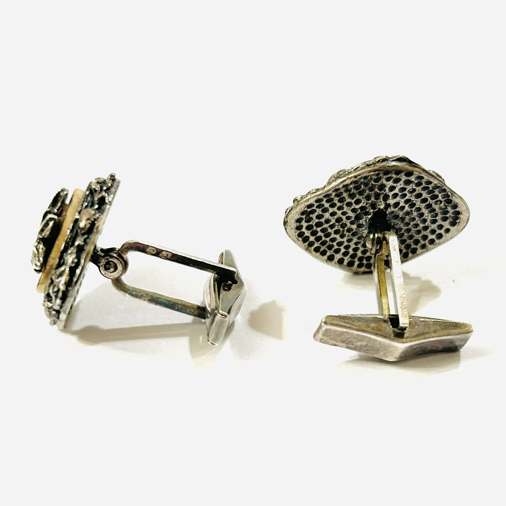 Stříbrné manžetové knoflíčky s parožím – myslivost - 3