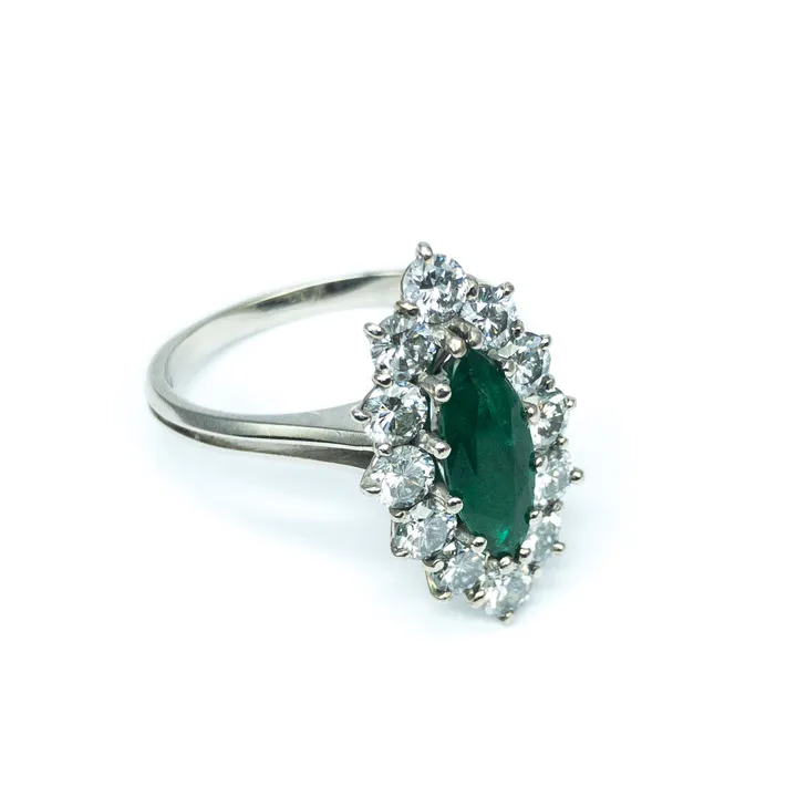 Zlatý prsten s brilianty 1,80 ct a přírodním smaragdem 1,20 ct - 3