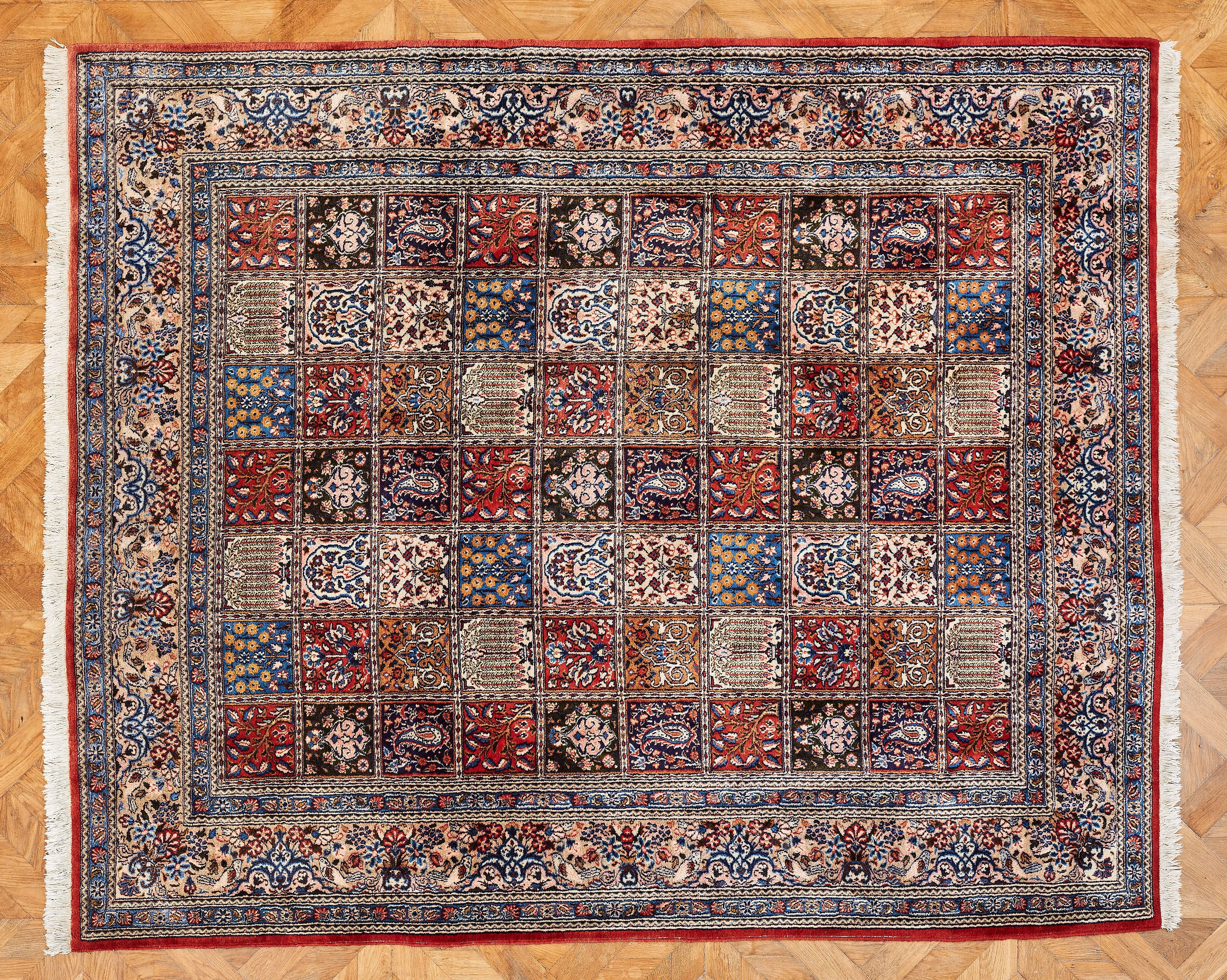 Ručně vázaný perský koberec Tabríz – kazetový vzor, rozměr 250 x 197 cm
