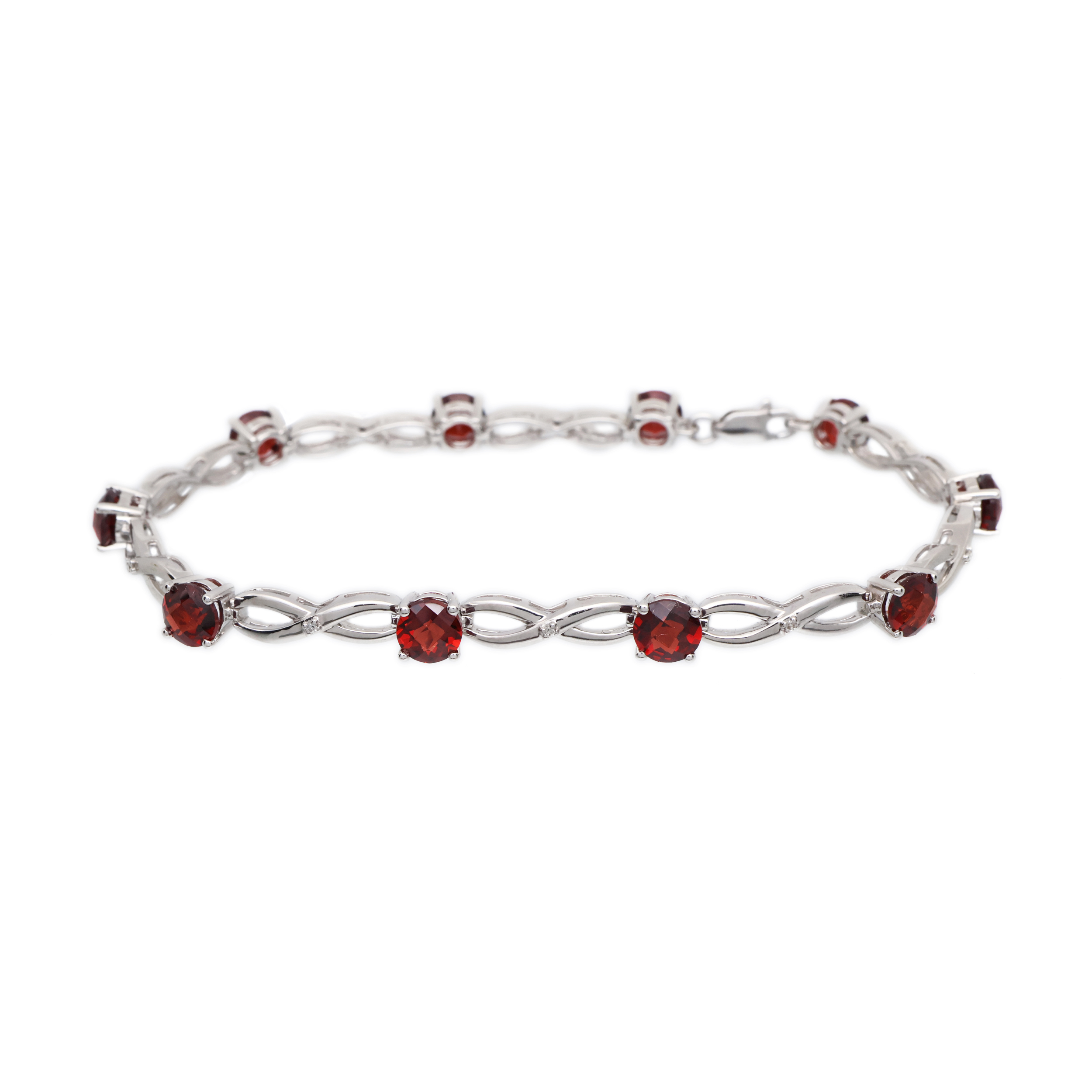 Zlatý náramek s granáty a diamanty