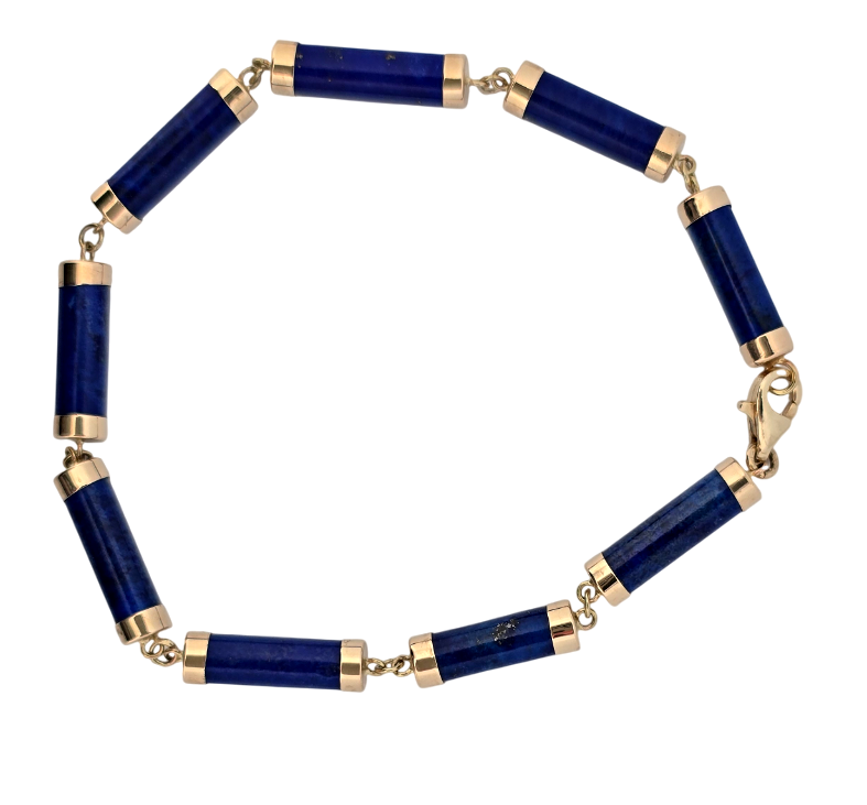 Zlatý náramek s lapis lazuli