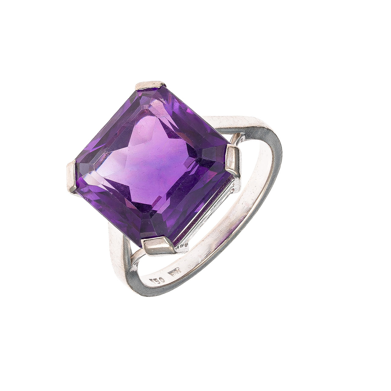 Zlatý prsten s přírodním ametystem