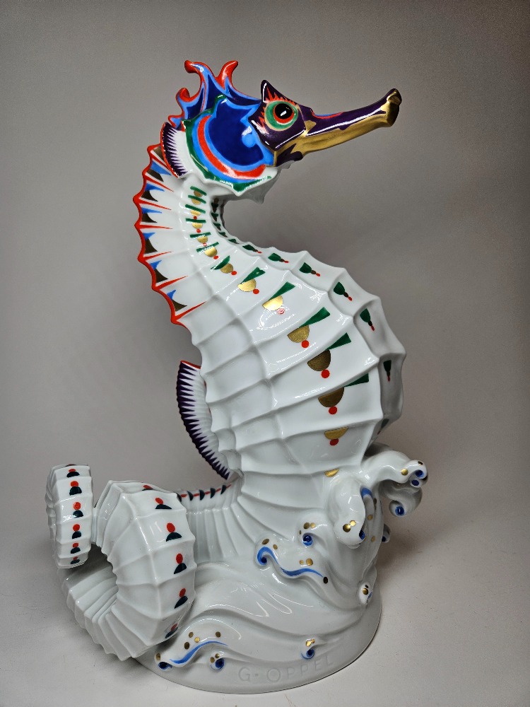 Art deco mořský koník - Rosenthal - Gustav Oppel /RÉSERVÉ/