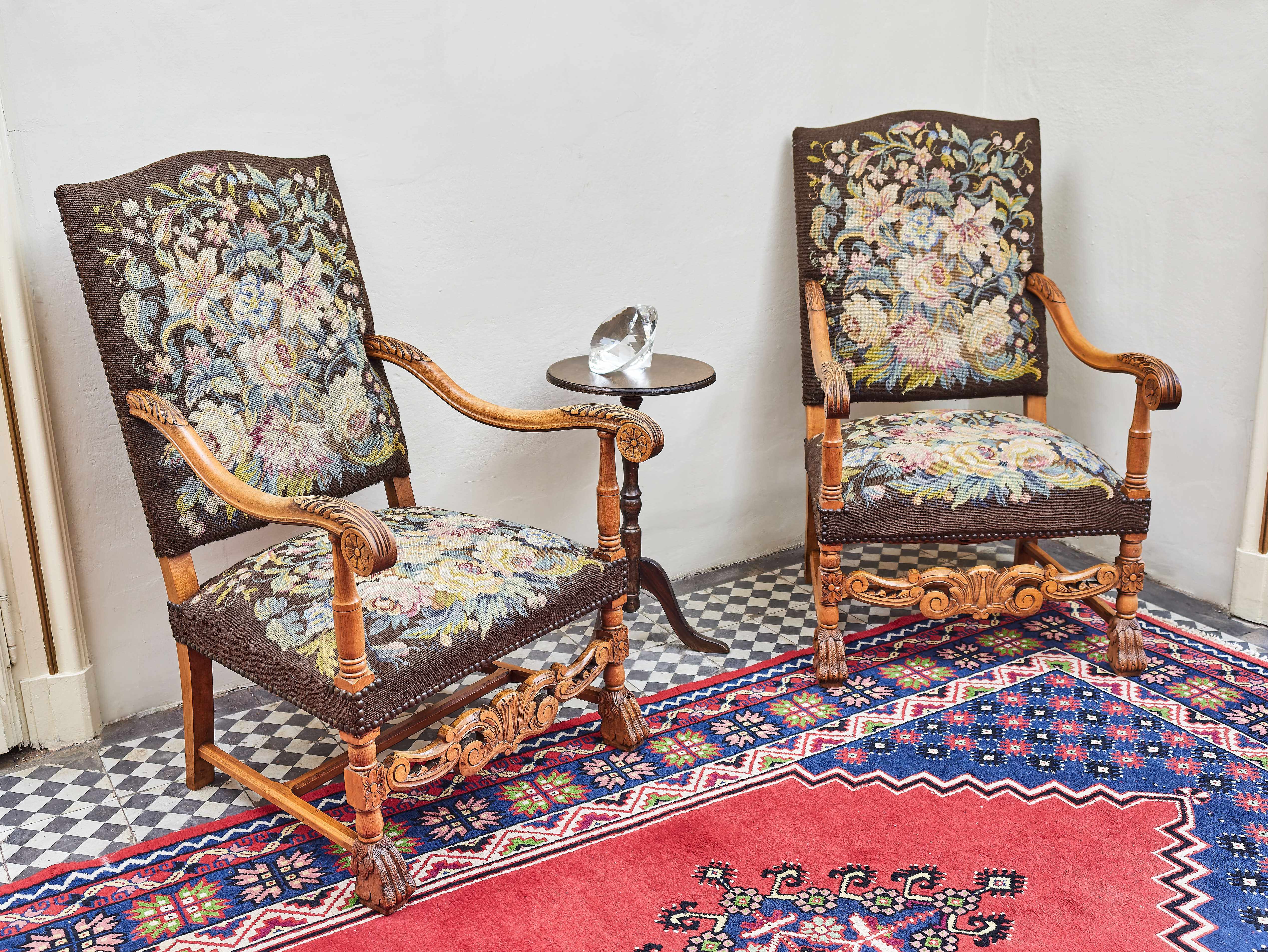 Párová křesla Ludvík XIII. Dub