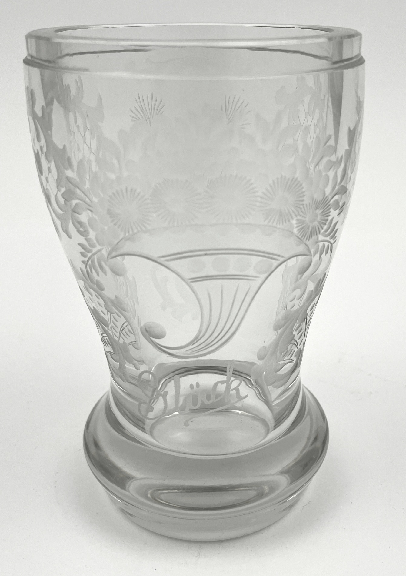 Vyšší silnostěnná sklenice – Liebe, Glück