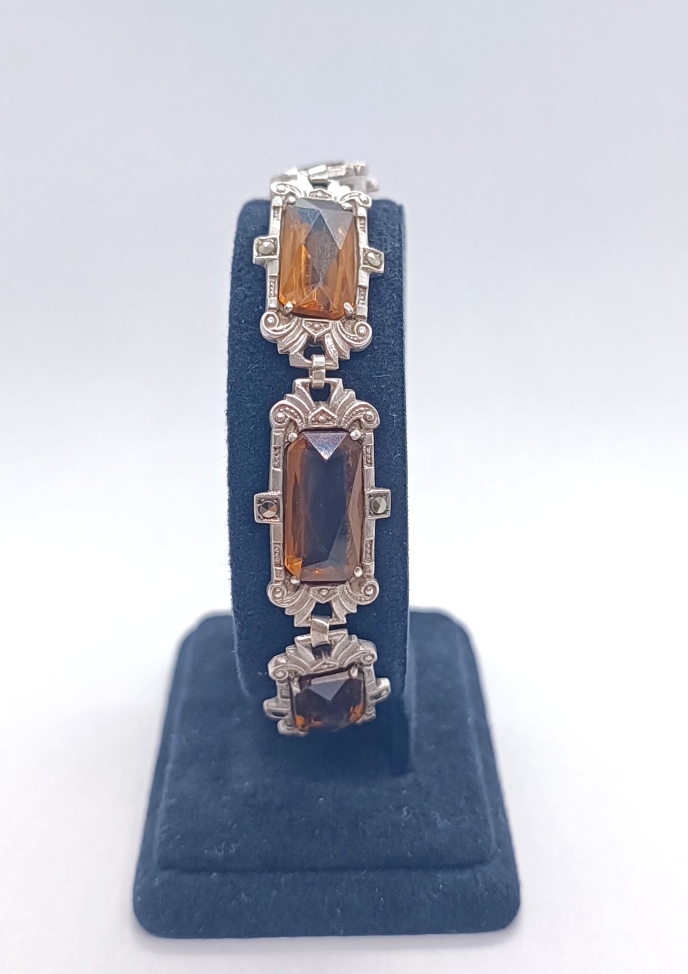 Stříbrný náramek s citríny