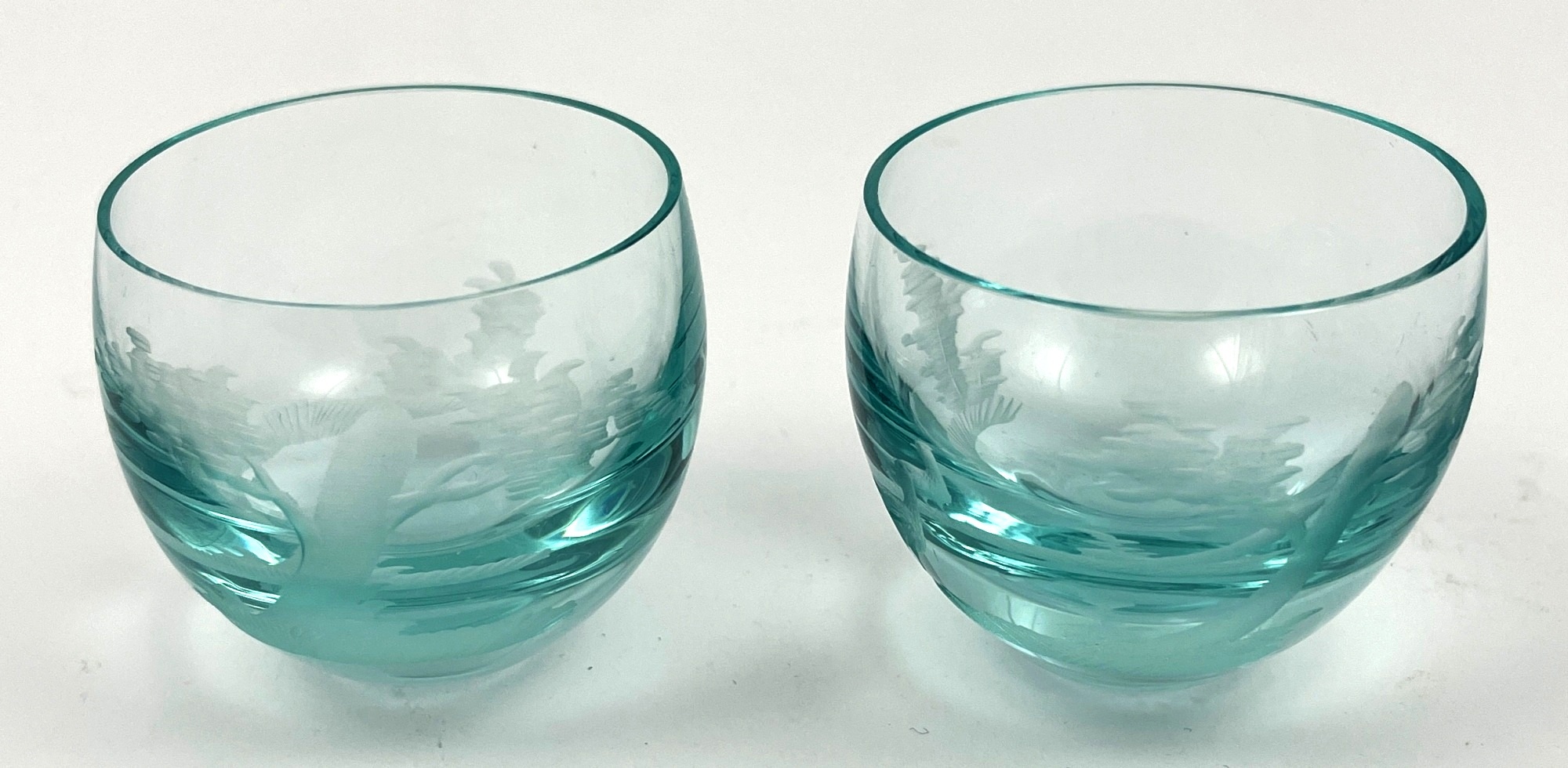 Dvě skleničky s rytinou – Moser, Culbuto