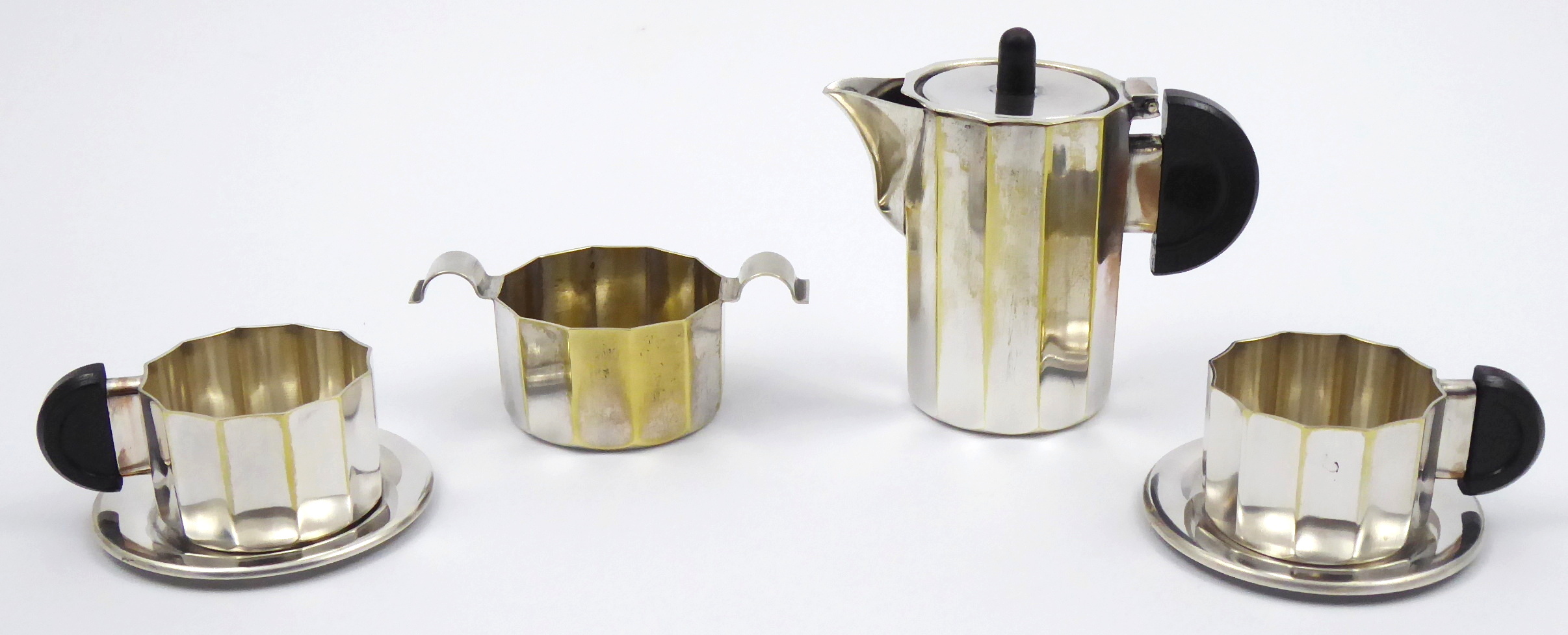 Art deco přátelská stříbřená souprava