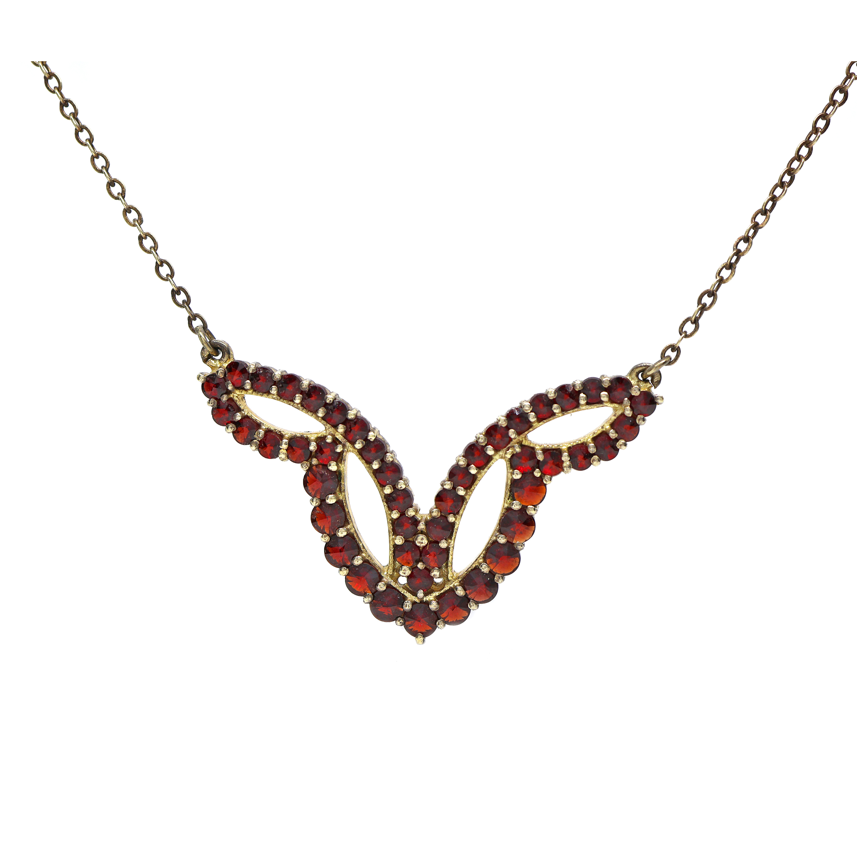 Stříbrný koliér s českými granáty