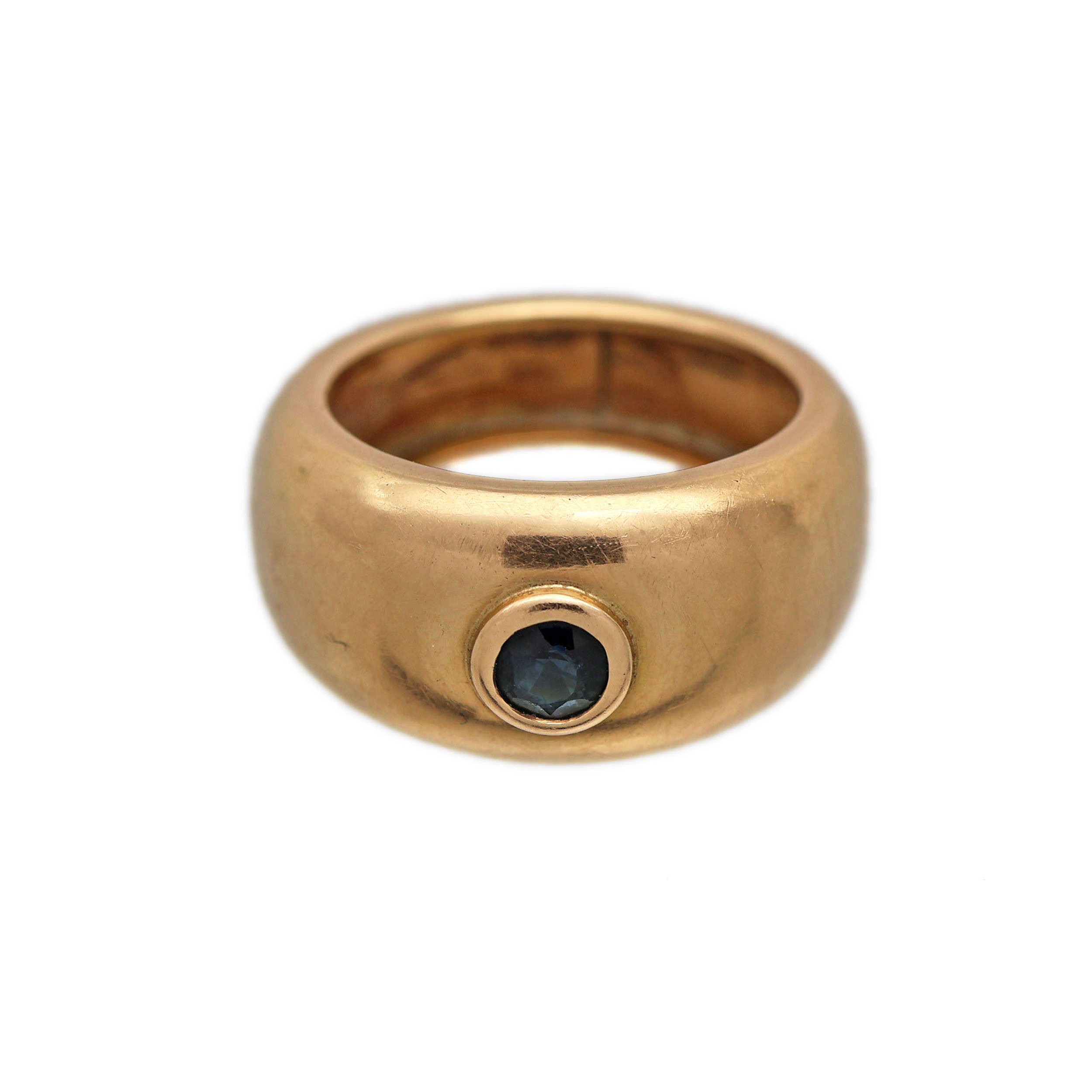 Zlatý prsten s přírodním safírem