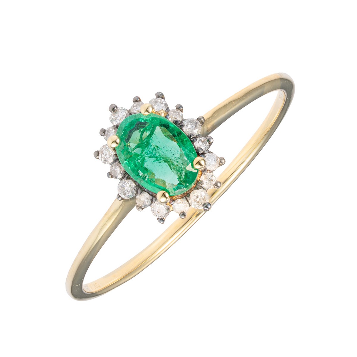 Prsten se smaragdem a diamanty