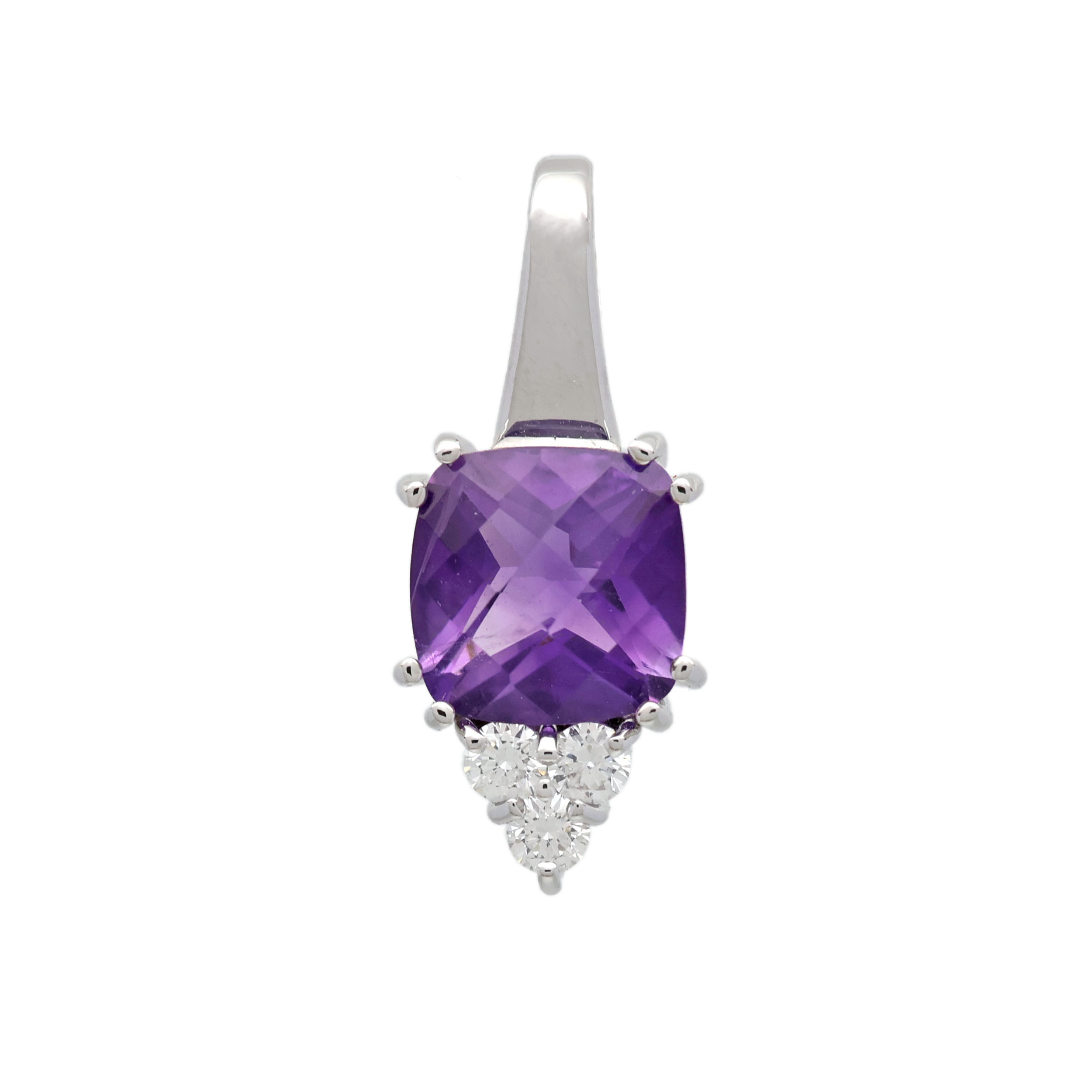 Zlatý přívěsek s přírodními brilianty a ametystem +certifikát