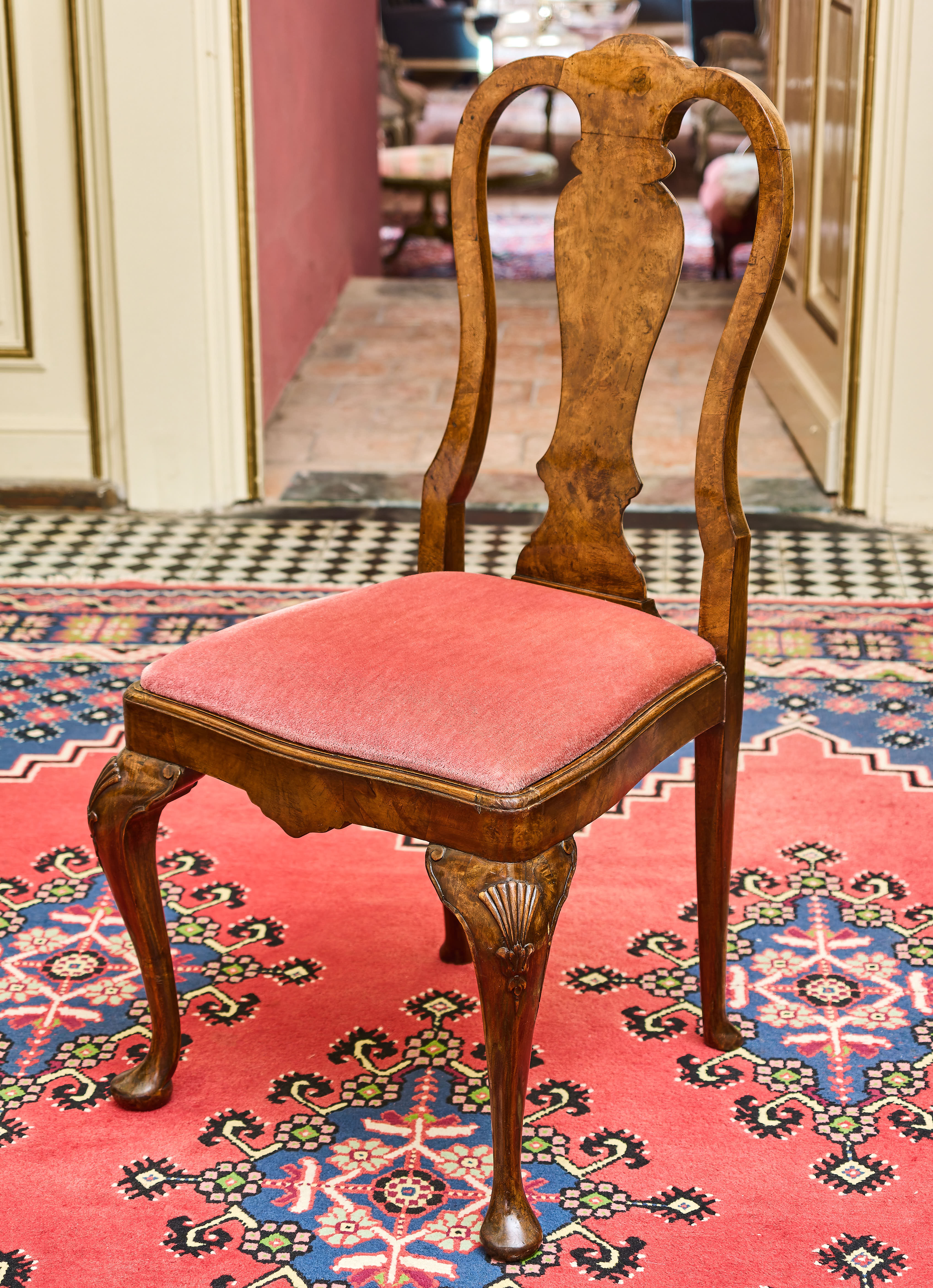 Starožitná židle Chippendale k psacímu stolu