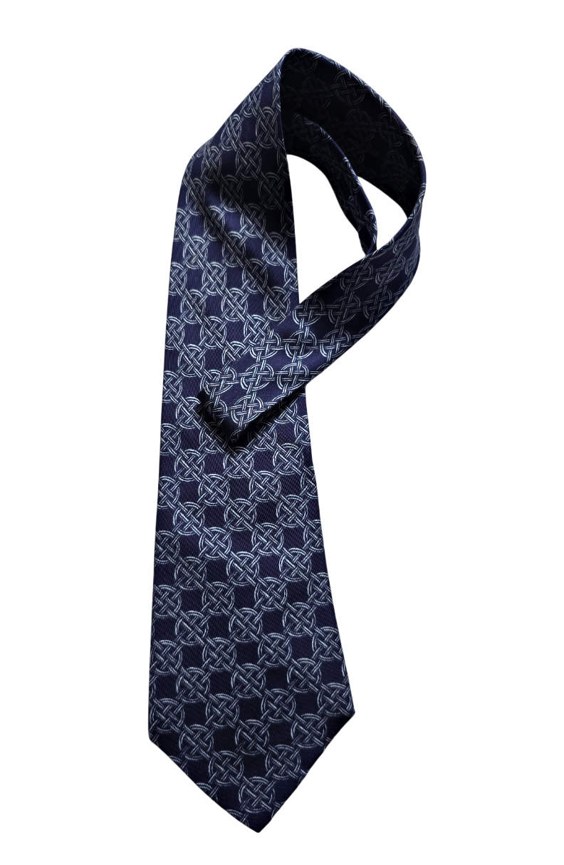 Kravata Hermés – modrá se vzorem