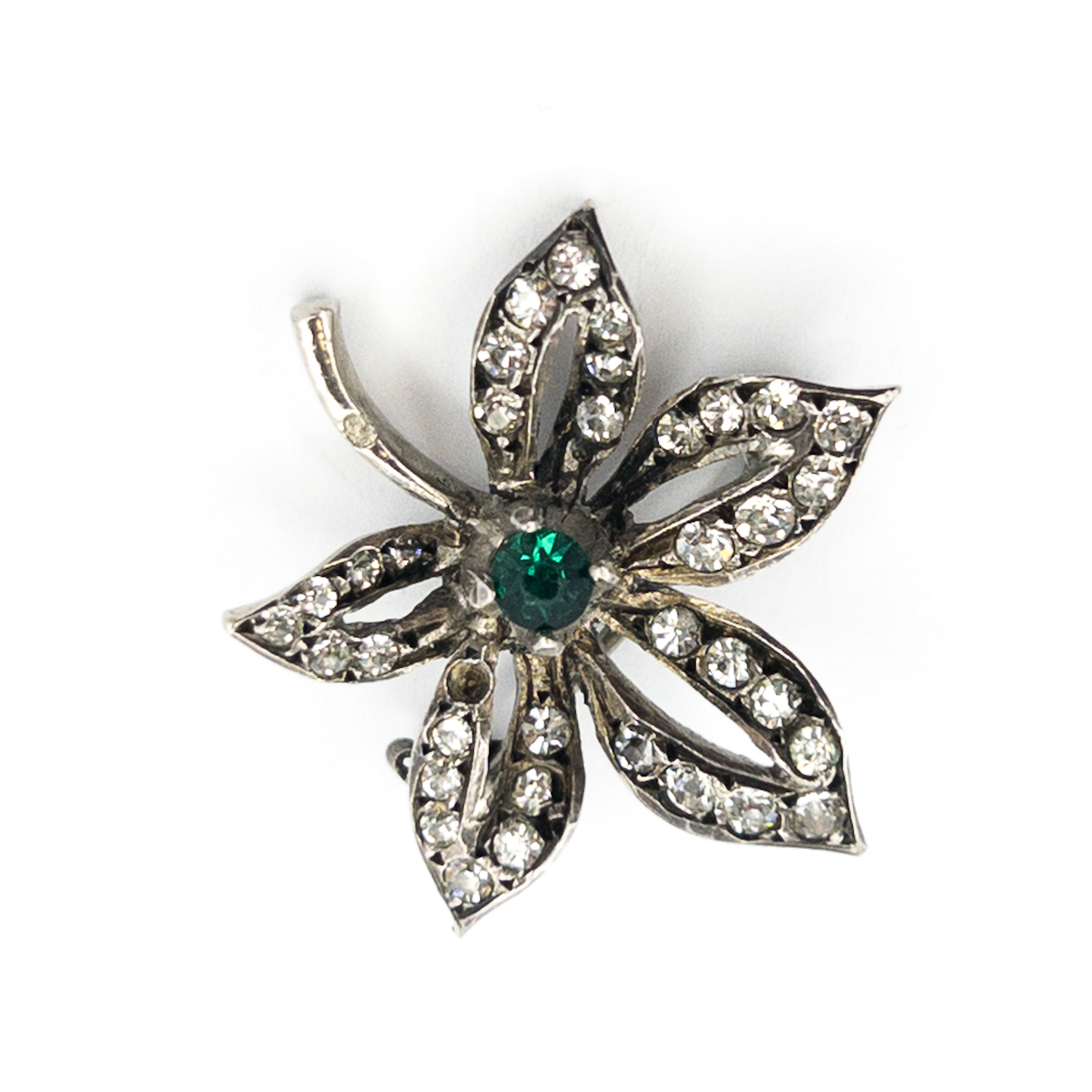 Stříbrná brož, kytička