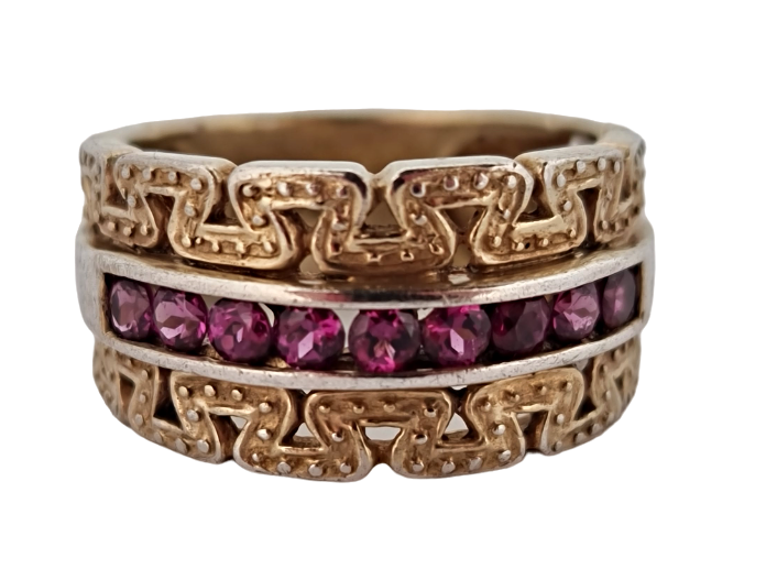 Stříbrný prsten designový s turmaliny