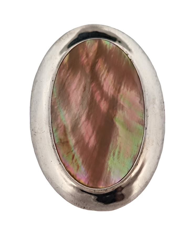 Masivní stříbrný prsten s perletí