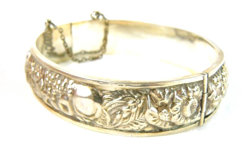 Stříbrný kulatý náramek,Art Deco