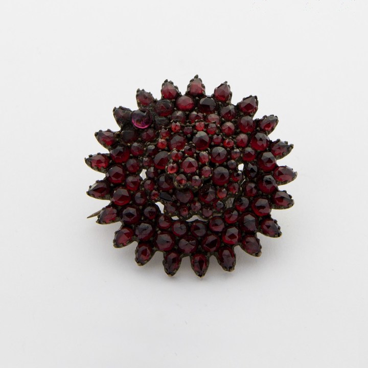 Starožitná granátová brož