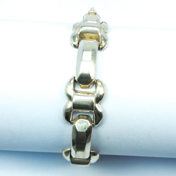 Stříbrný článkový náramek,období Art Deco