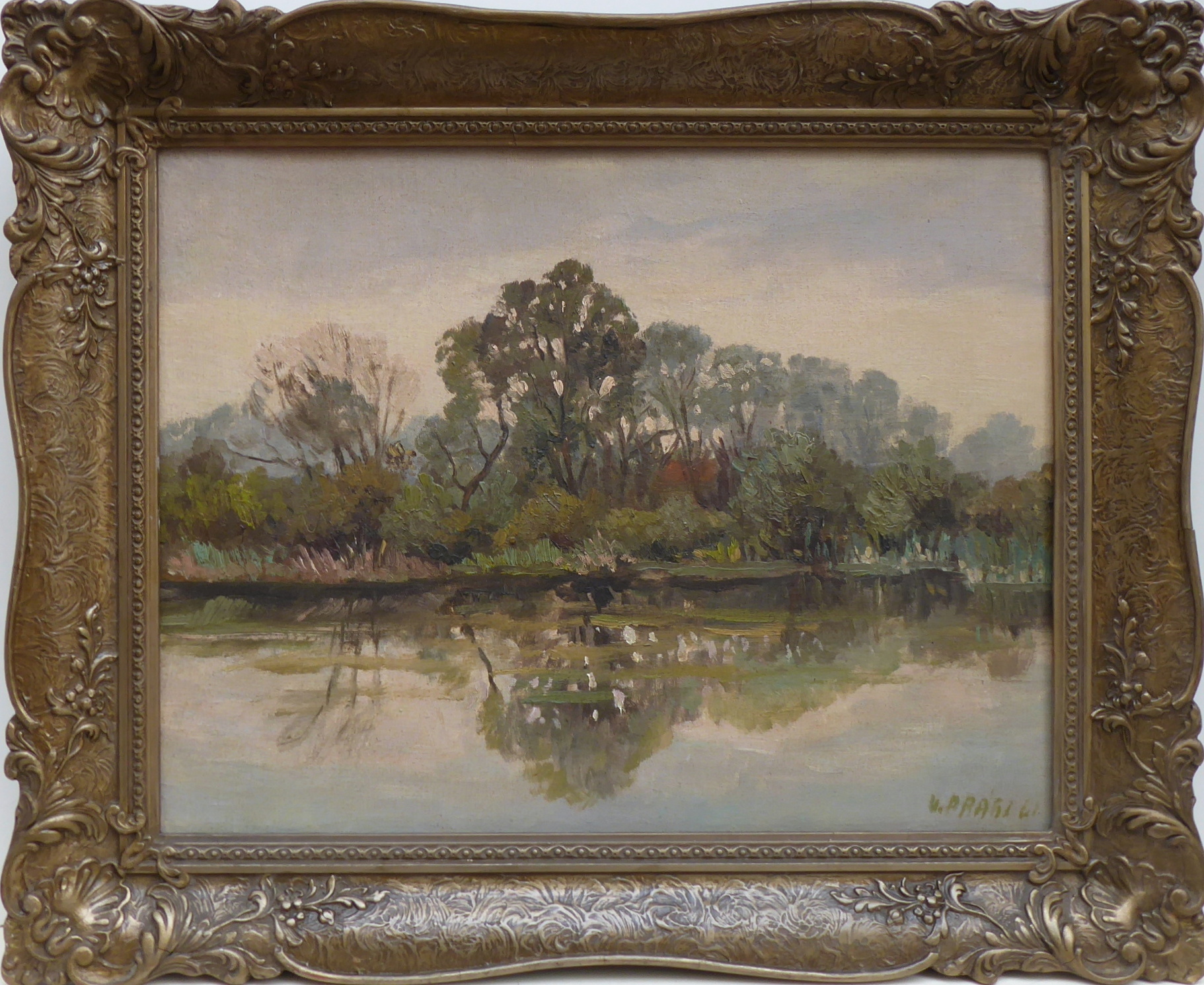 U řeky – olejomalba