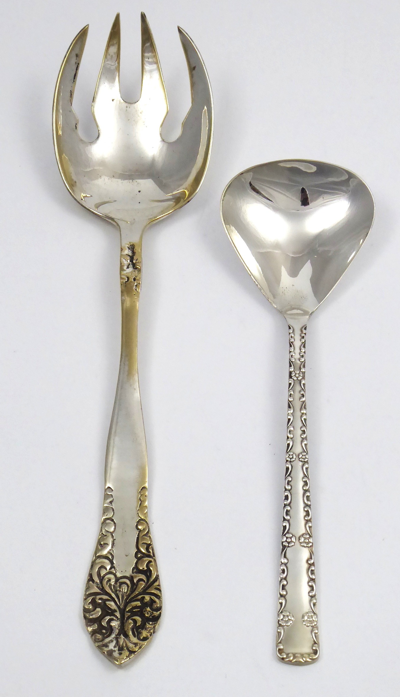 Stříbřené překládací příbory na přílohy a salát