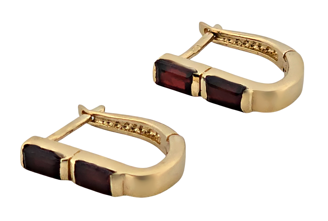 Zlaté náušnice s granáty