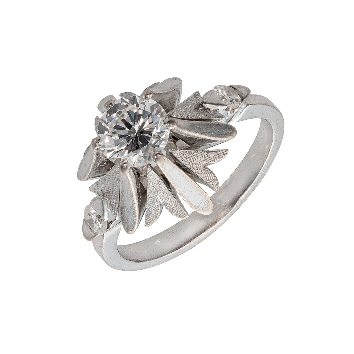 Zlatý prsten s přírodními diamanty 0,78 ct (výjimečně bílý)