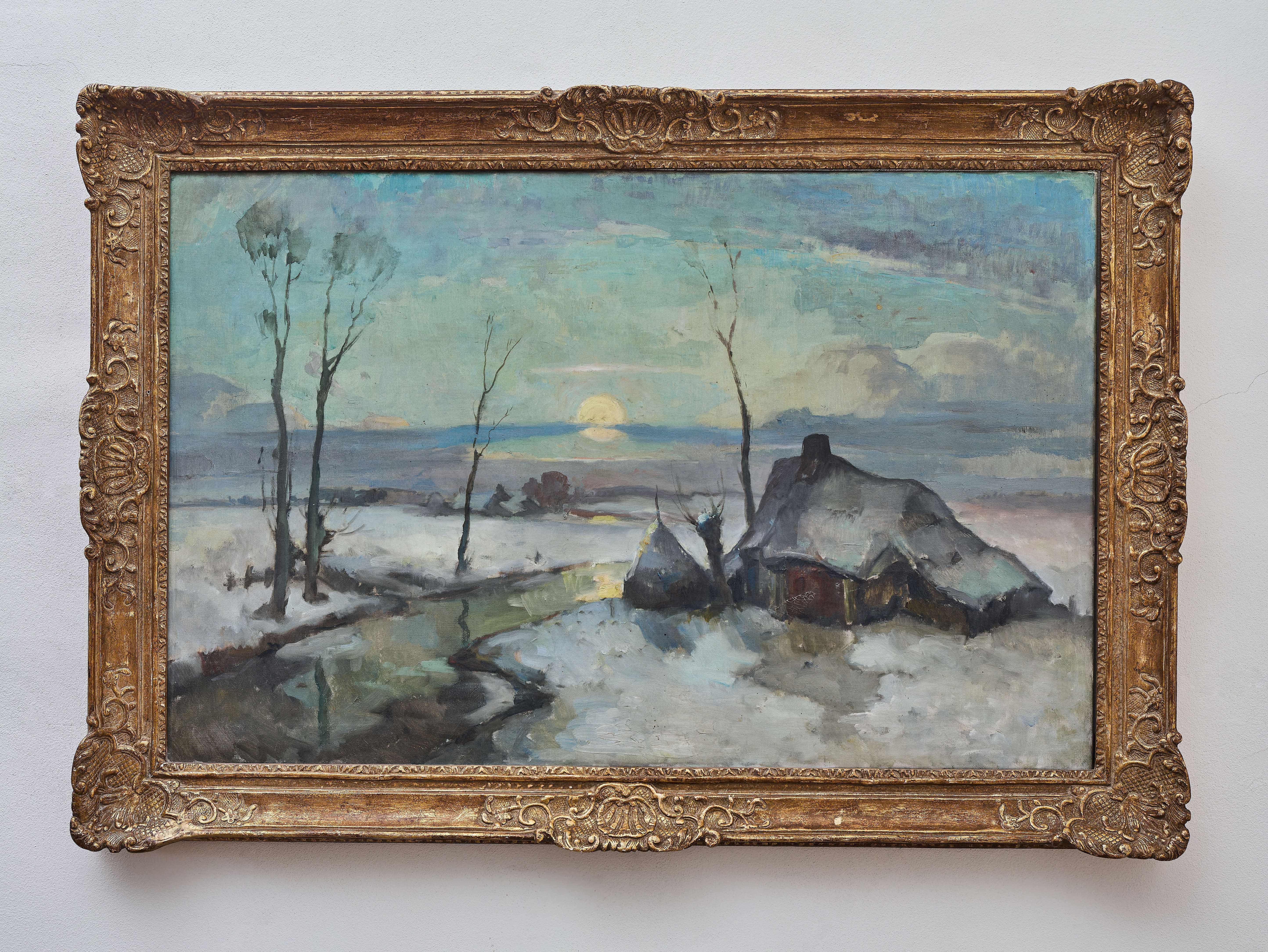 Zimní krajina s chaloupkou