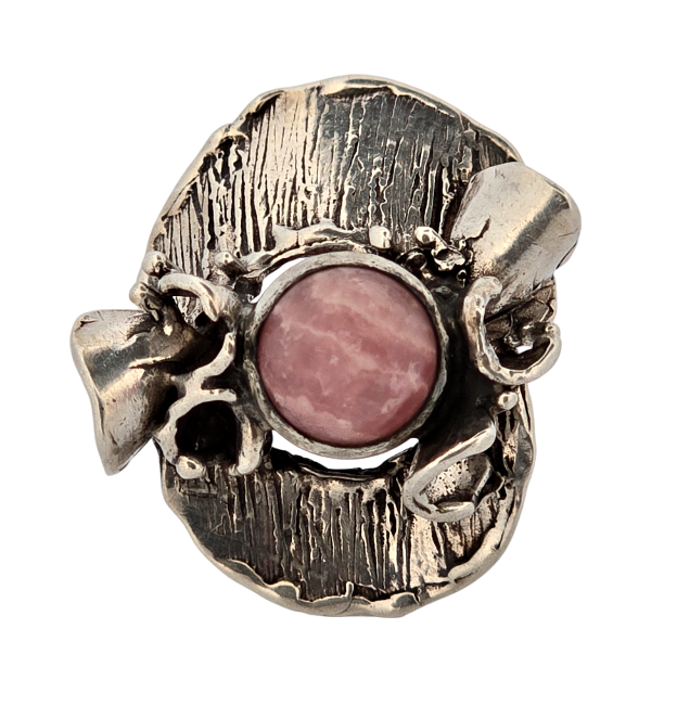 Autorský stříbrný prsten s rodochrozitem