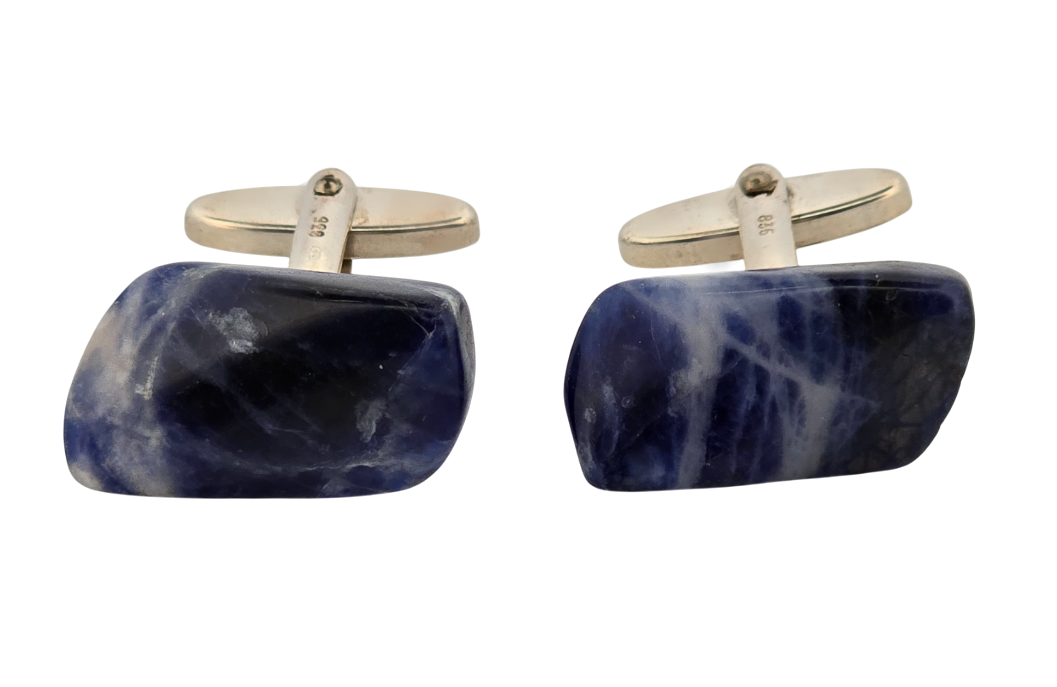 Stříbrné manžetové knoflíčky s lapis lazuli