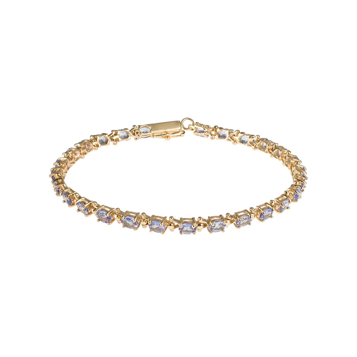 Zlatý náramek s přírodními tanzanity