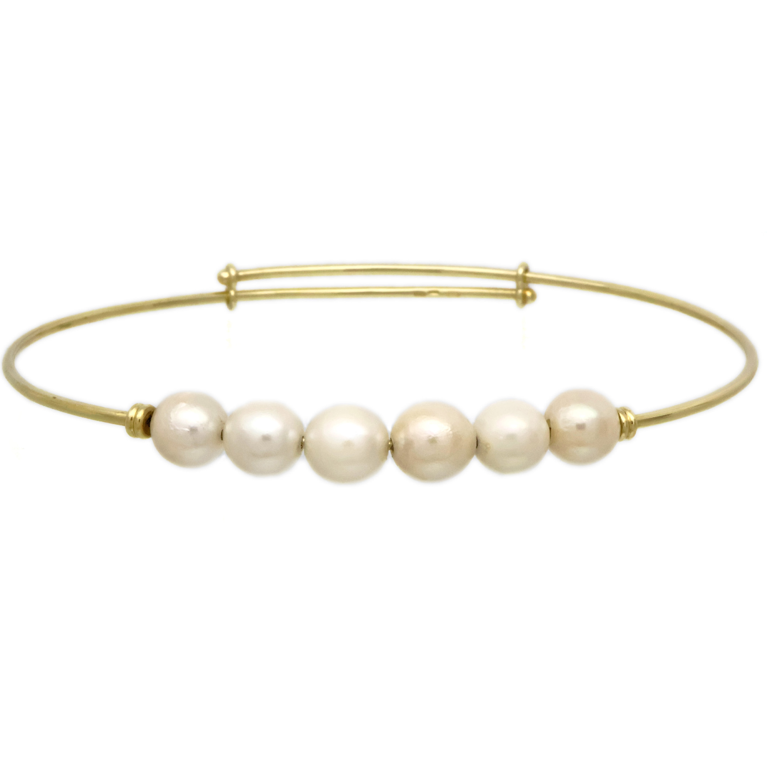 Zlatý náramek s mořskými perlami Akoya