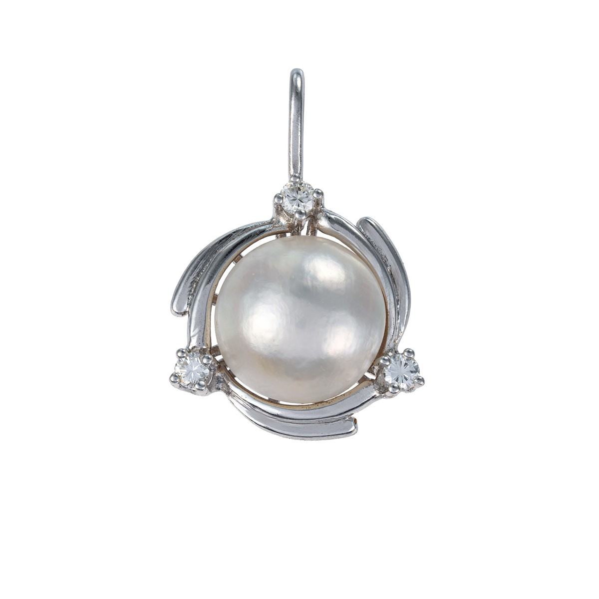 Zlatý přívěsek s perlou a diamanty