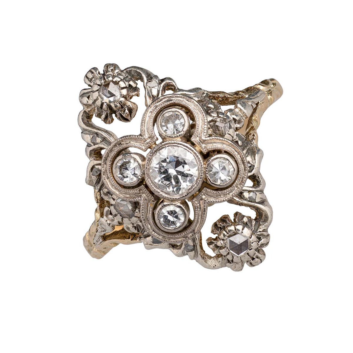 Zlatý prsten s přírodními diamanty 0,36 ct (vzácně bílý)