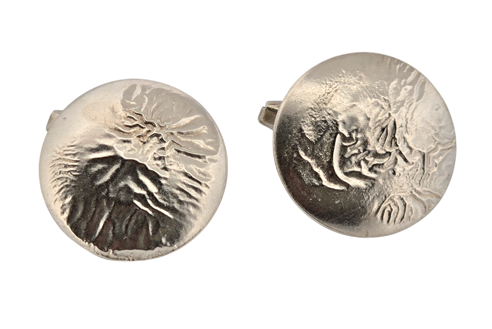 Stříbrné manžetové knoflíčky s efektem taveného kovu