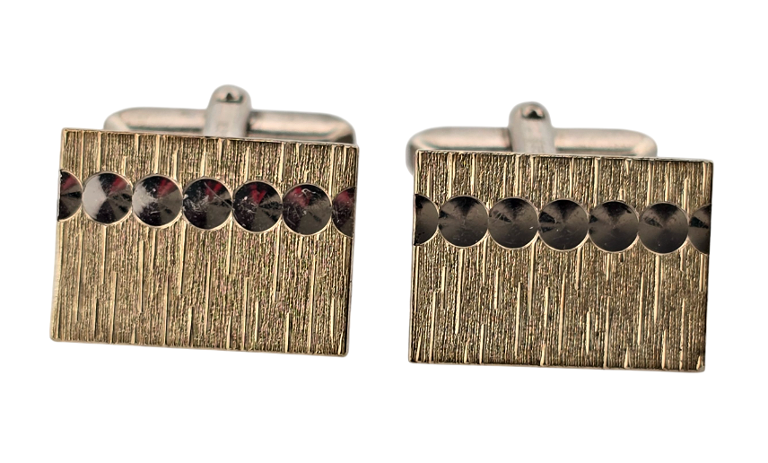 Stříbrné manžetové knoflíčky zlacené obdélníkové