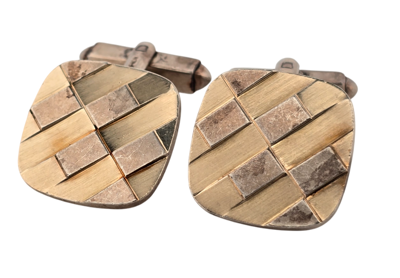 Stříbrné manžetové knoflíčky s reliéfními obdélníčky