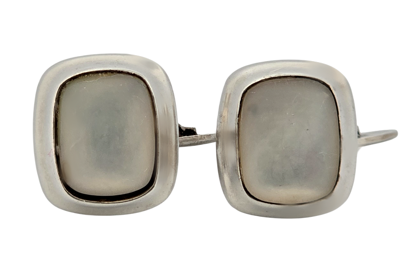 Stříbrné manžetové knoflíčky celoperleťové Art Deco