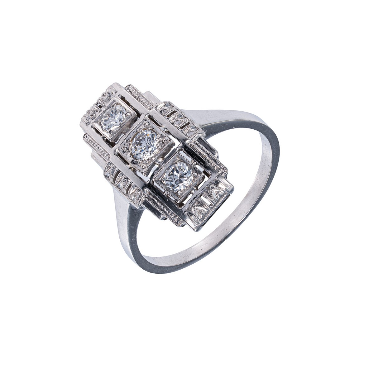 Zlatý prsten s diamanty 0,31 ct Art Deco