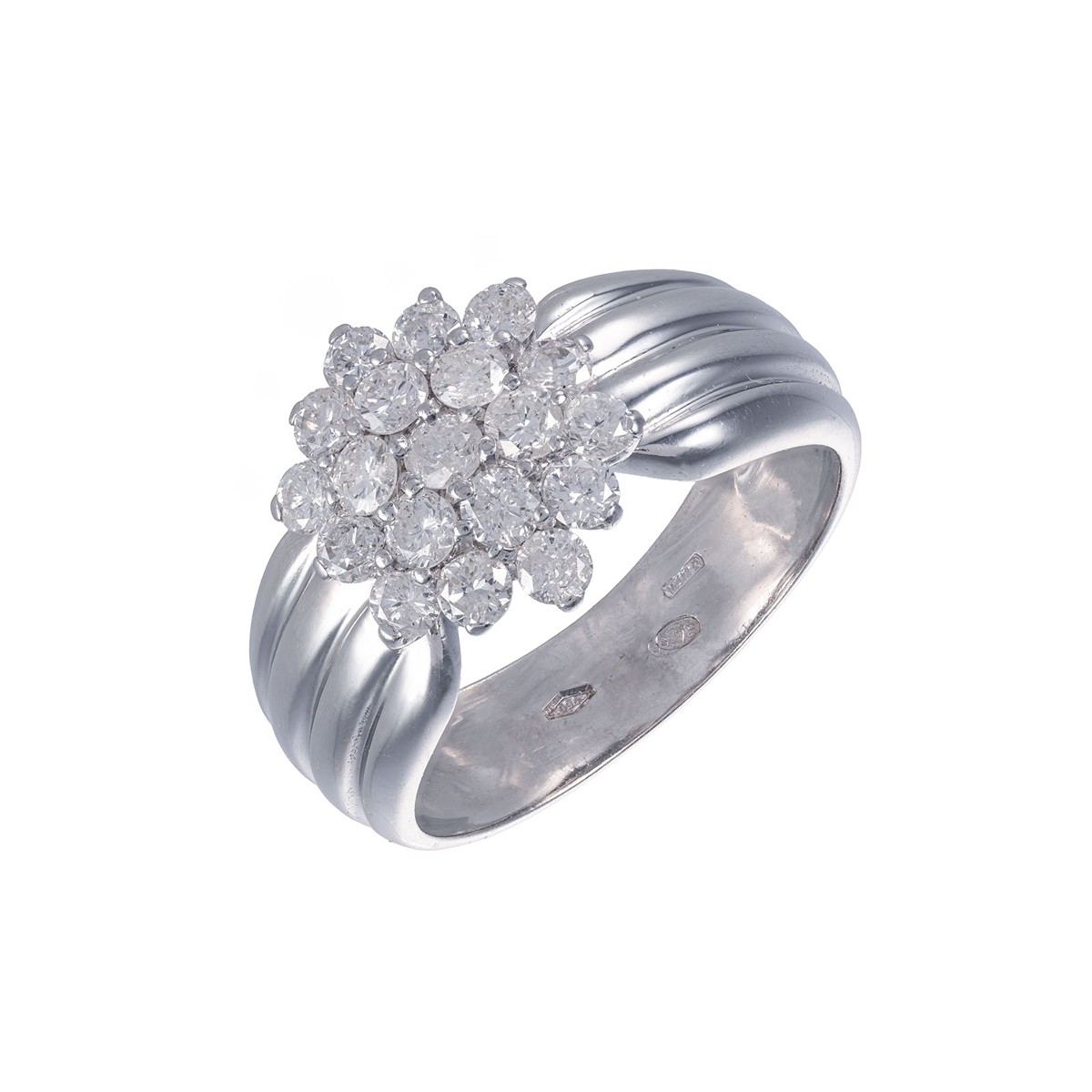 Zlatý prsten s diamanty 1,05 ct (vzácně bílý)