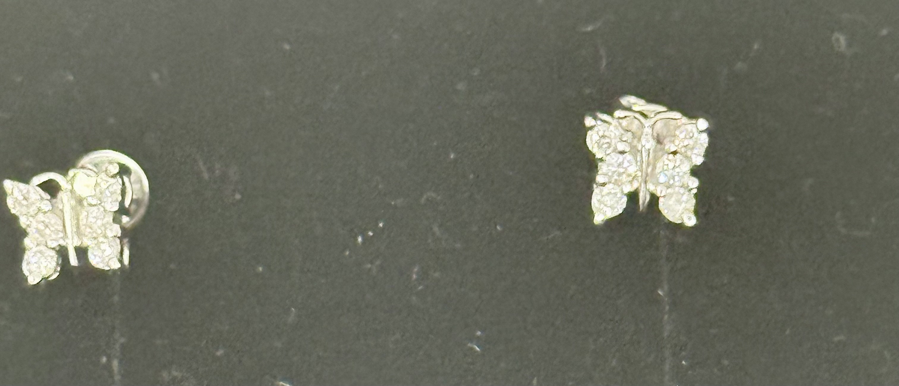 Zlaté náušnice s brilianty – motýlci s certifikátem