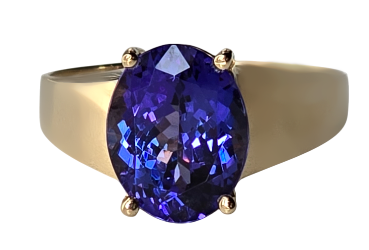 Zlatý pánský prsten s tanzanitem