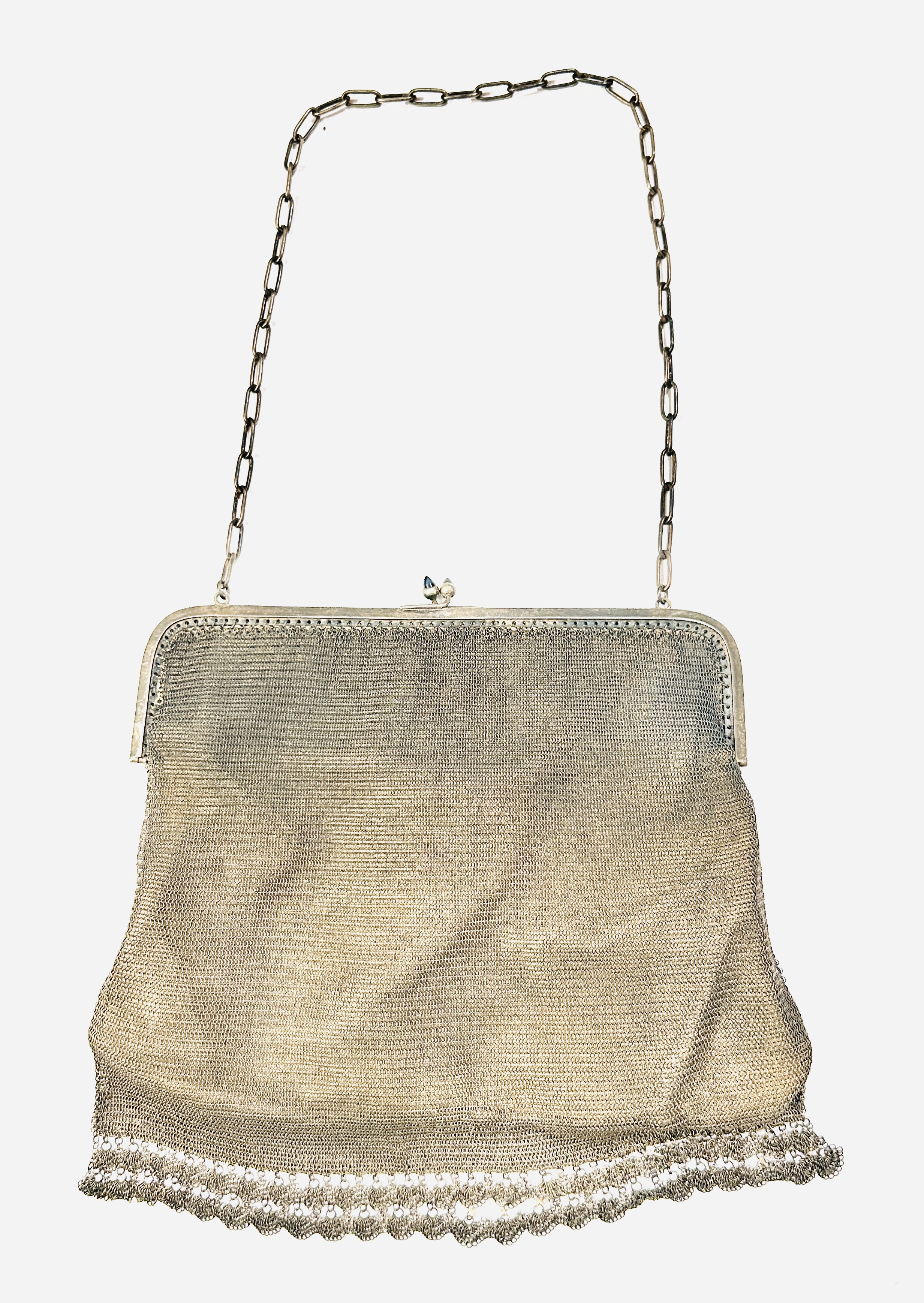 Secesní drátěná kabelka s modrými safíry