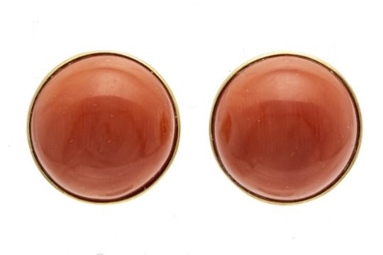 Korálové zlaté náušnice